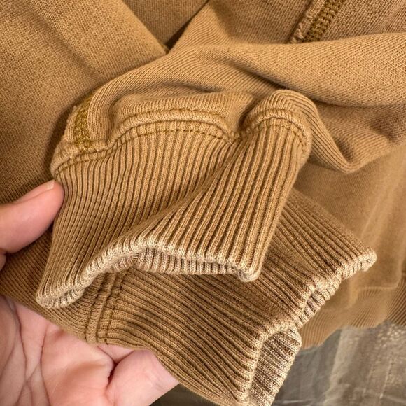 Aerie Golden Brown Pocket Crewneck Fall Winter Sweater Small - Picture 7 of 7